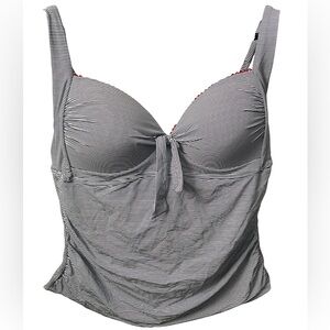 NWT-LIZ CLAIBORNE | Women's Swimsuit Top XXL Blue and White Stripes(#224